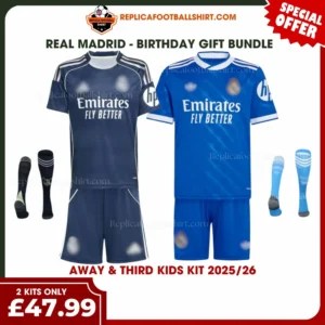 Real Madrid FC 2025-26 Birthday Gift Pack – Away & Third Replica Football Kit