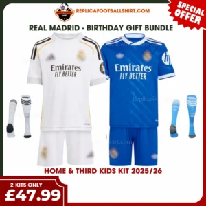 Real Madrid FC 2025-26 Birthday Gift Pack – Home & Third Replica Football Kit