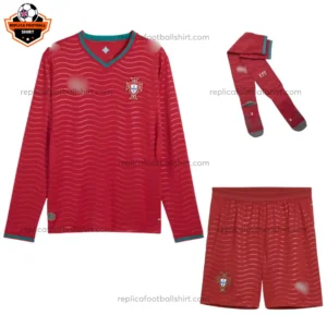 Portugal World Cup 2026 Home Kid Replica Football Kit Long Sleeve