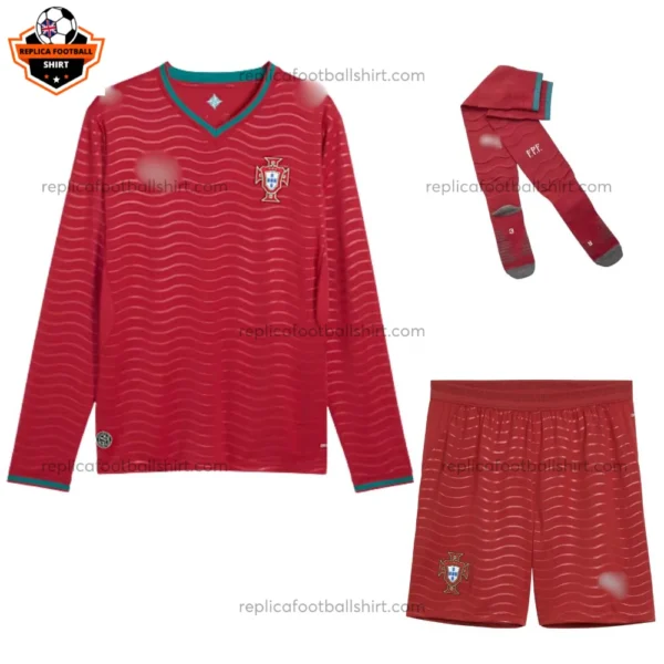 Portugal World Cup 2026 Home Kid Replica Football Kit Long Sleeve