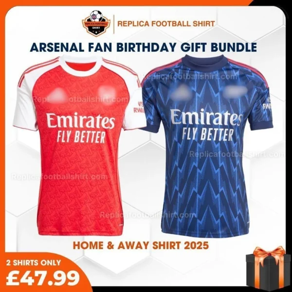 Arsenal 2025/26 Gift Bundle – Home and Away and Third Fan-Version Men Football Shirts