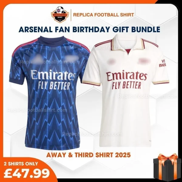 Arsenal 2025/26 Gift Bundle – Home and Away and Third Fan-Version Men Football Shirts