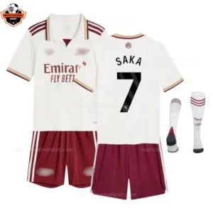 Arsenal Third Kid Replica Football Kit 2025/26 SAKA 7 Printed