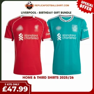 Liverpool 2025/26 Gift Bundle – Home and Third Fan-Version Men Football Shirts