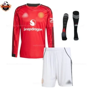 Manchester United Home Kid Replica Football Kit Long sleeve 2025/26