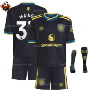 Manchester United Third Kid Replica Football Kit 2025/26 MAINOO 37 Printed