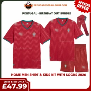 Portugal World Cup 2026 Gift Bundle – Home Dad Shirt & Son Kit Fan-Version