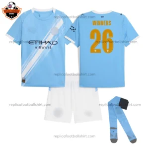 Manchester City Home Kid Replica Football Kit 25/26 WINNERS 26 Printed