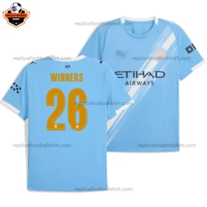 Manchester City Home Men Replica Football Shirt 25/26 WINNERS 26