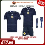Scotland World Cup 2026 Gift Bundle - Home Dad Shirt and Son Kit Fan-Version