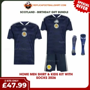 Scotland World Cup 2026 Gift Bundle – Home Dad Shirt & Son Kit Fan-Version