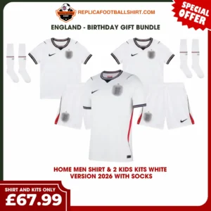 England World Cup 2026 Gift Bundle – Home Dad Shirt & 2 Kits Fan-Version