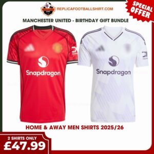 Manchester United 2025/26 Gift Bundle - Home & Away Men Replica Football Shirt