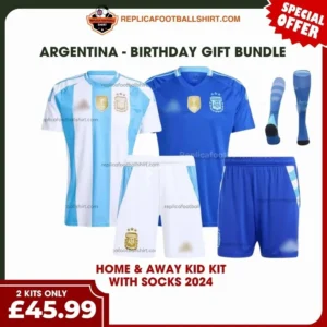 Argentina 2025 Gift Bundle – Home and Away Fan-Version Kids Football Kits