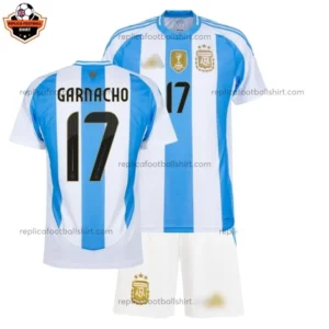 Argentina GARNACHO 17 Home White Short For Men and Kid Replica Football Kit 2024