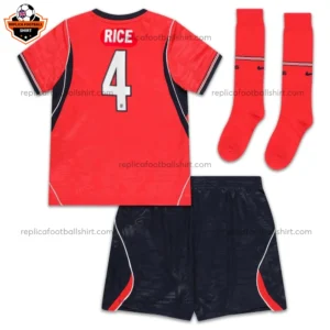 England World Cup 2026 RICE 4 Away Kid Replica Football Kit - Back view
