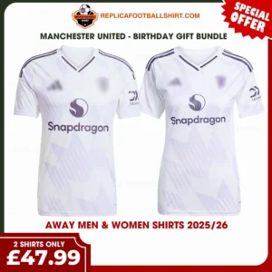 Manchester United 2025/26 Gift Bundle - Away Men & Women Replica Football Shirt