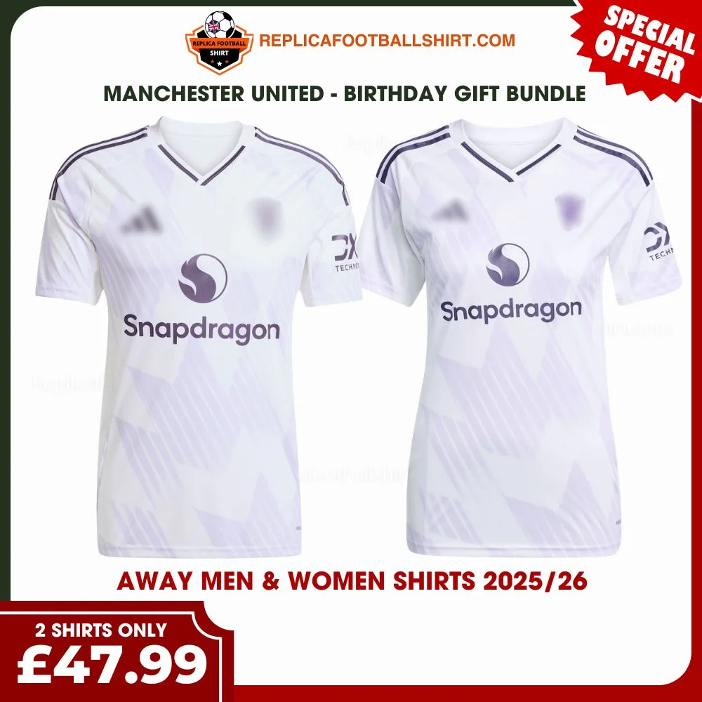 Manchester United 2025/26 Gift Bundle - Away Men & Women Replica Football Shirt