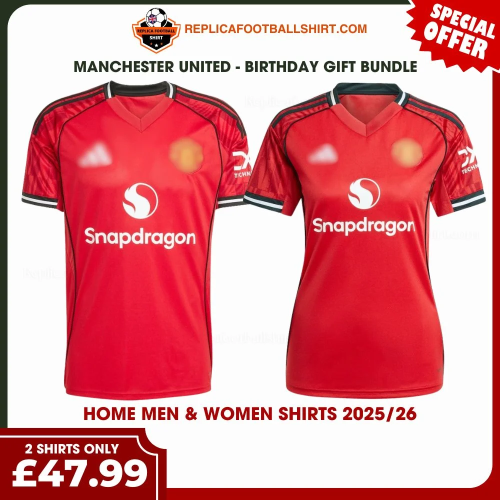 Manchester United 2025/26 Gift Bundle - Home Men & Women Replica Football Shirt