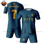 Al Nassr Away Kid Replica Football Kit 2023/24 RONALDO 7 Printed