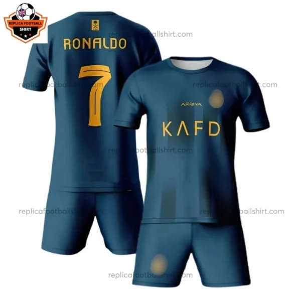 Al Nassr Away Kid Replica Football Kit 2023/24 RONALDO 7 Printed