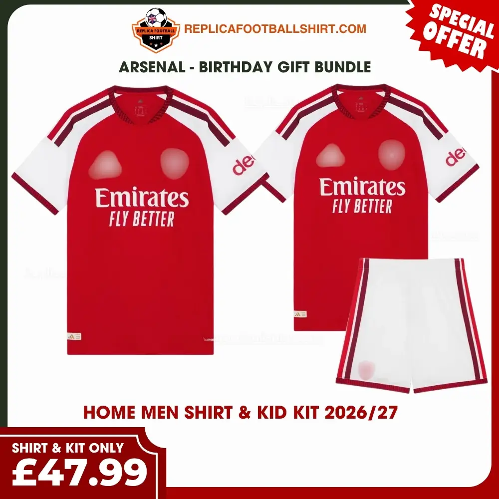 Arsenal 2026/27 Gift Bundle – Home Dad Shirt & Son Kit Fan-Version
