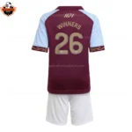 Aston Villa Home UEFA Europa League Winners Kid Replica Football Kit 2025/26