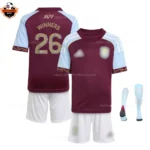 Aston Villa Home UEFA Europa League Winners Kid Replica Football Kit 2025/26