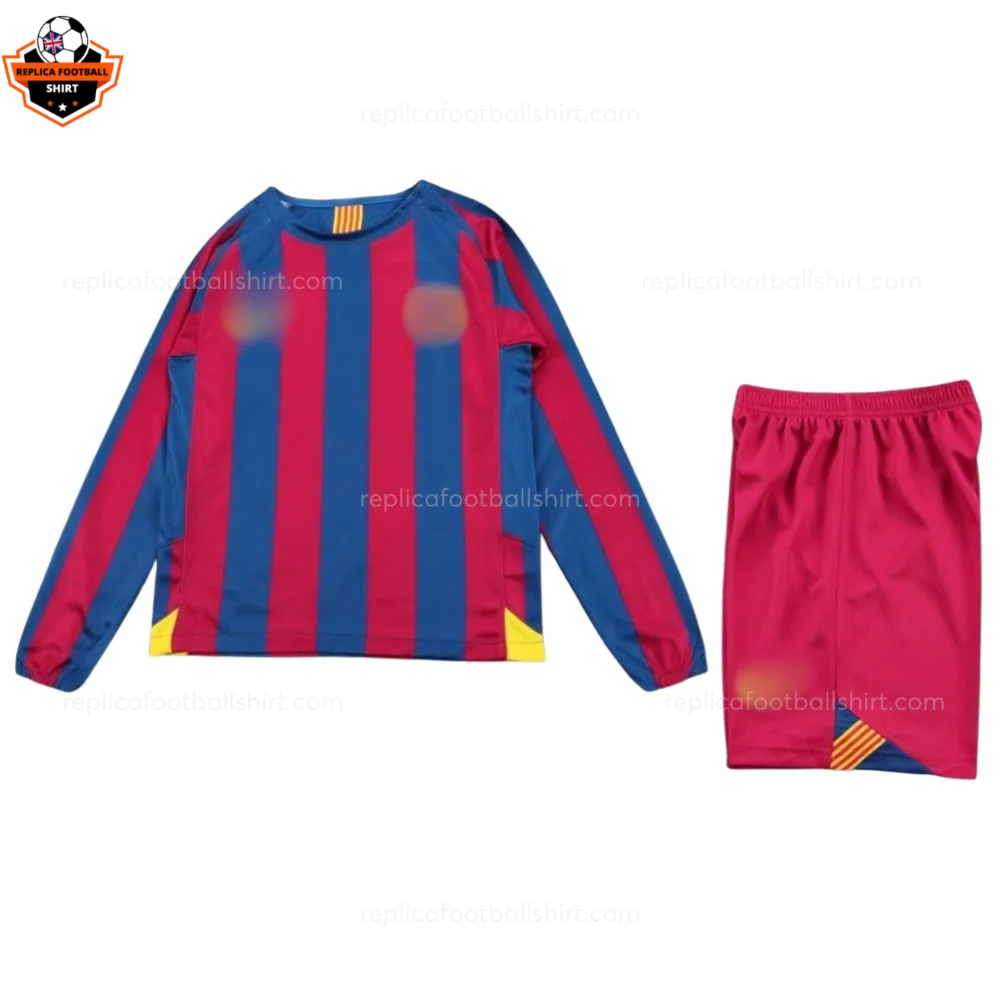 Retro Barcelona Reissue Kid Replica Football Kit 2005/06 Long Sleeve