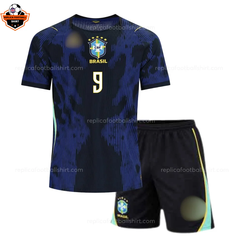 Brazil World Cup 2026 JOÃO PEDRO 9 Away Kid Replica Football Kit - Front view