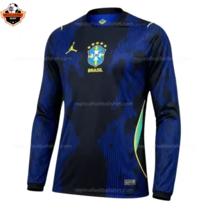 Brazil World Cup 2026 Away Long Sleeve Men Replica Football Shirt - Front view