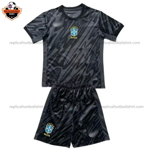Brazil Black Goalkeeper Kid Replica Football Kit 2024