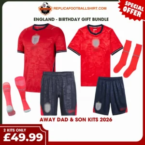 England World Cup 2026 Gift Bundle – Away Dad & Kids Kit Fan-Version