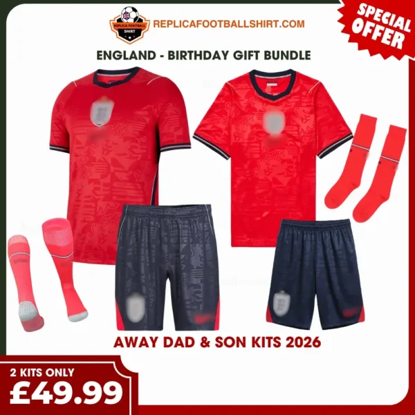 England World Cup 2026 Gift Bundle - Away Dad and Son Kit Fan-Version