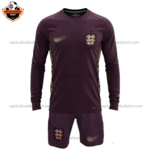 England Away Kid Replica Football Kit 2024 Long Sleeve
