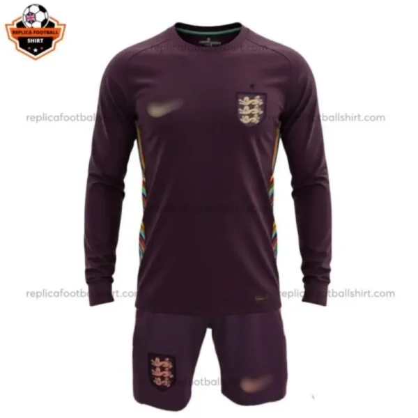 England Away Kid Replica Football Kit 2024 Long Sleeve