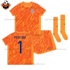 England Goalkeeper Kid Replica Football Kit 2024 PICKFORD 1 Printed