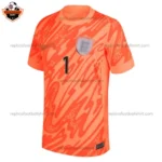 England Goalkeeper Men Replica Football Shirt 2024 PICKFORD 1 Printed