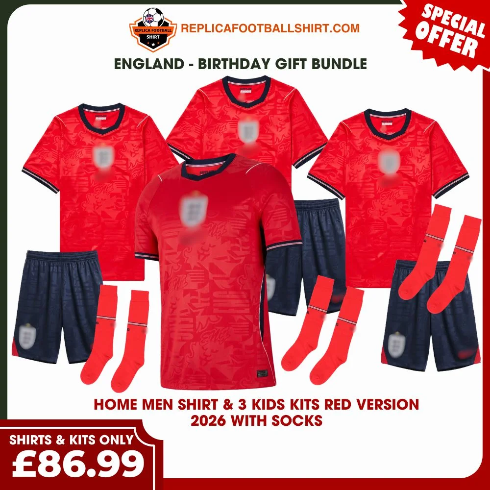 England World Cup 2026 Gift Bundle – Away Dad Shirt & 3 Kits Fan-Version