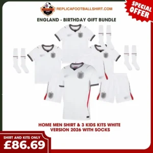England World Cup 2026 Gift Bundle – Home Dad Shirt & 3 Kits Fan-Version