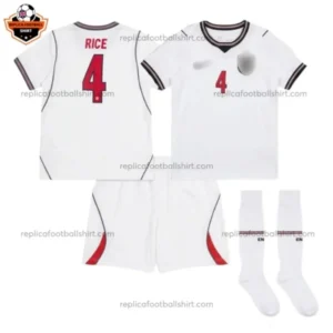 England World Cup 2026 RICE 4 Home Kid Replica Football Kit