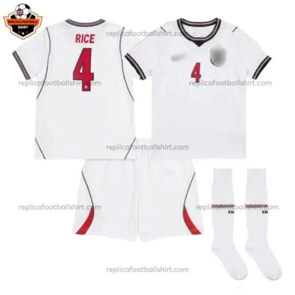 England World Cup 2026 RICE 4 Home Kid Replica Football Kit