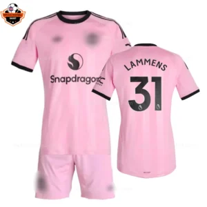 Manchester United Pink Goalkeeper Kid Replica Football Kit 2025/26 LAMMENS 31 Printed