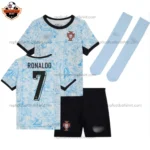 Portugal Away Kid Replica Football Kit 2024 RONALDO 7 Printed