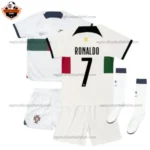 Portugal Away World Cup Kid Replica Football Kit 2022 RONALDO 7 Printed