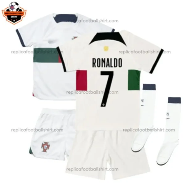 Portugal Away World Cup Kid Replica Football Kit 2022 RONALDO 7 Printed