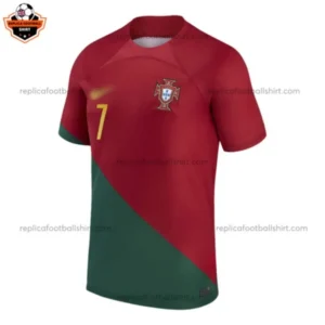 Portugal Home Stadium Shirt World Cup Men Replica Football Shirt 2022 RONALDO 7 Printed - Front view