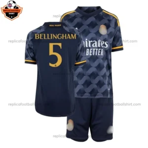 Real Madrid Away Kid Replica Football Kit 2023/24 BELLINGHAM 5 Printed