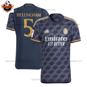 Real Madrid Away Men Replica Football Shirt 2023/24 BELLINGHAM 5 Printed