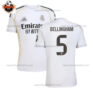 Real Madrid BELLINGHAM 5 Home Men Replica Football Shirt 2025/26
